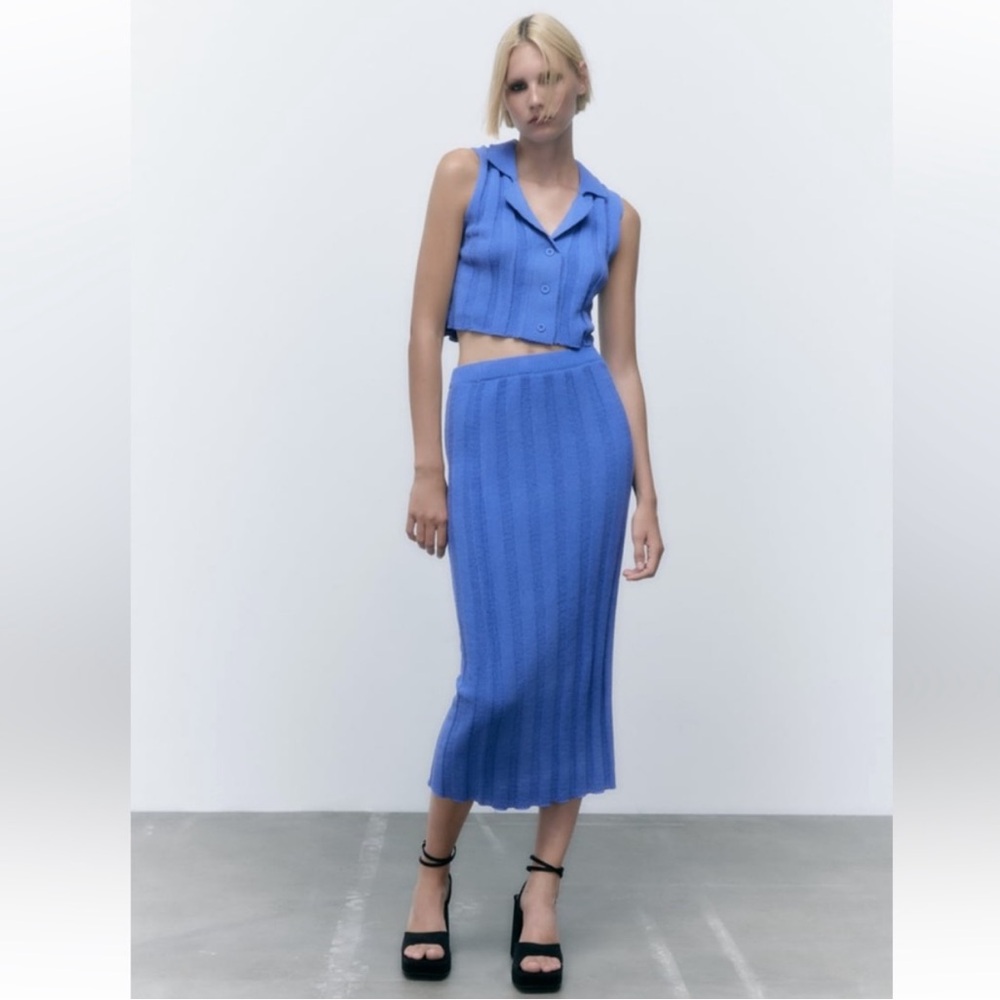 Chic Blue Knit Set